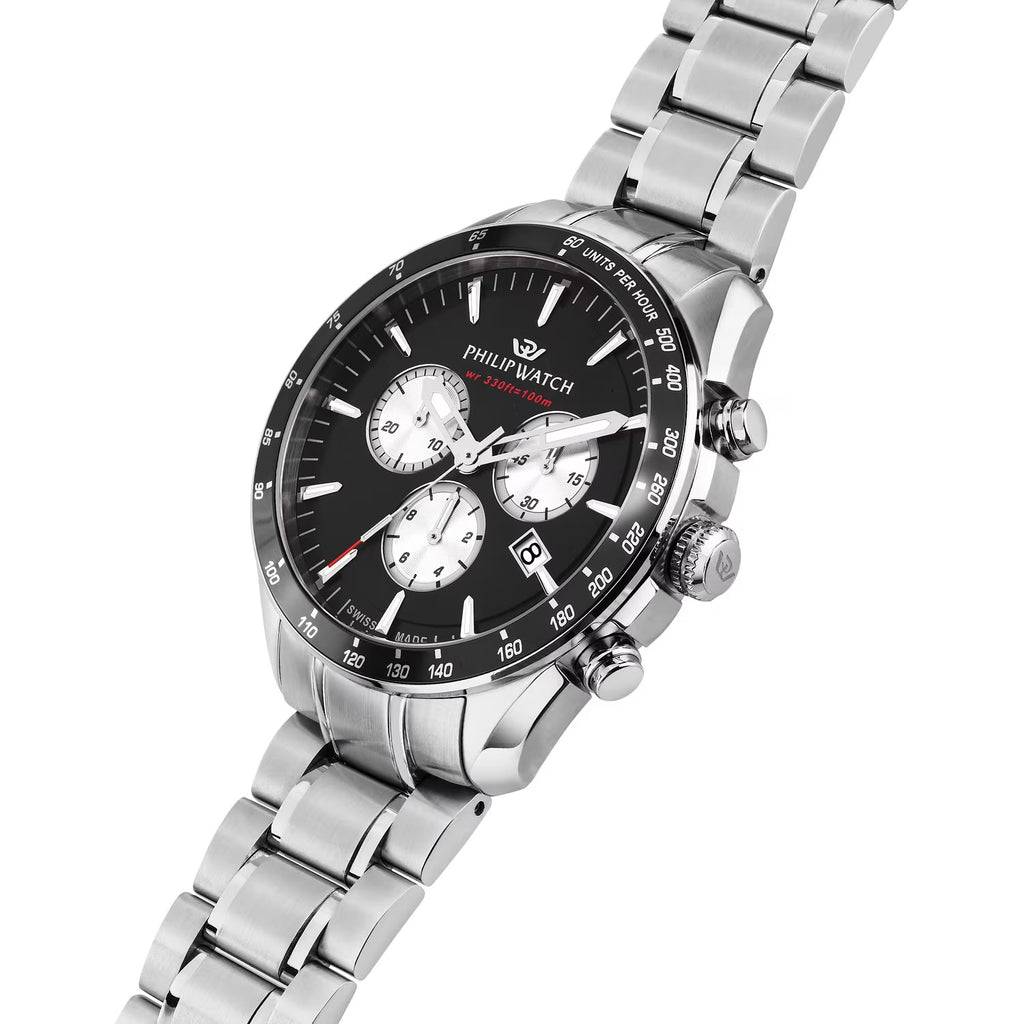 PHILIP WATCH Blaze Chronographe Acier & Noir - Homme