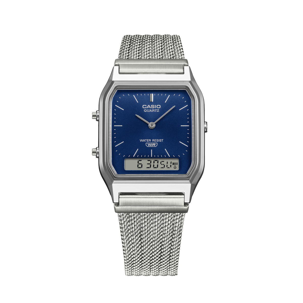 CASIO VINTAGE Mod. EDGY COLLECTION SUNRAY DIAL - MESH STRAP, BLUE