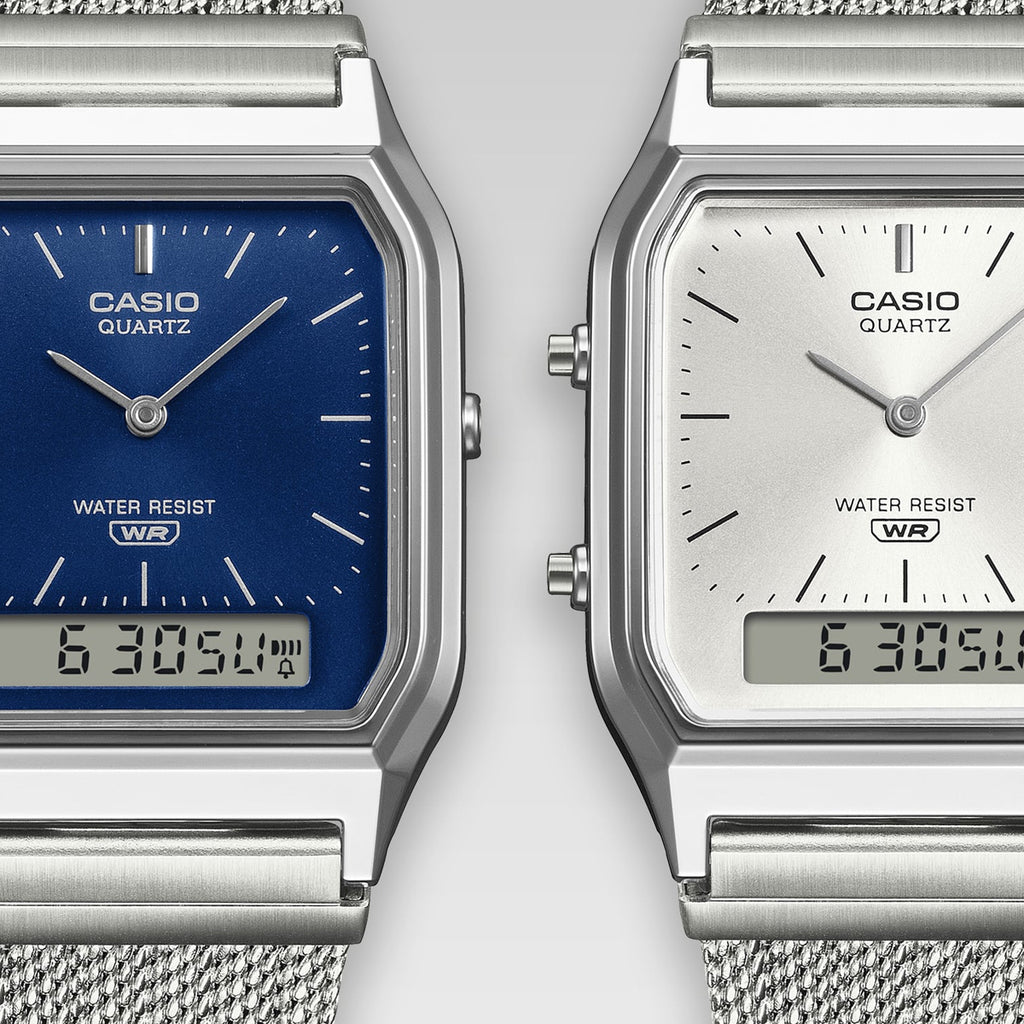 CASIO VINTAGE Mod. EDGY COLLECTION SUNRAY DIAL - MESH STRAP, BLUE