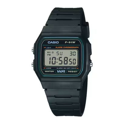 CASIO VINTAGE Mod. F-91 RESIN STRAP - GREEN FRAME