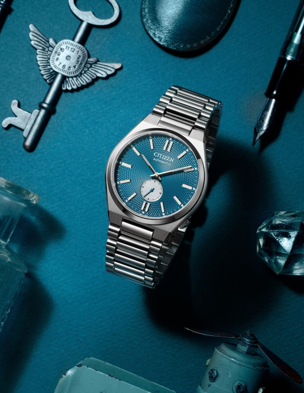 CITIZEN Tsuyosa Automatic "Piccoli Secondi" Blue Dial - Uomo