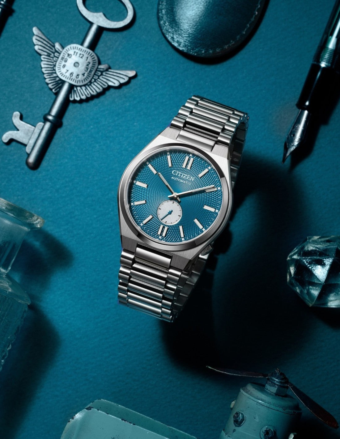 CITIZEN Tsuyosa Automatic "Piccoli Secondi" Blue Dial - Uomo