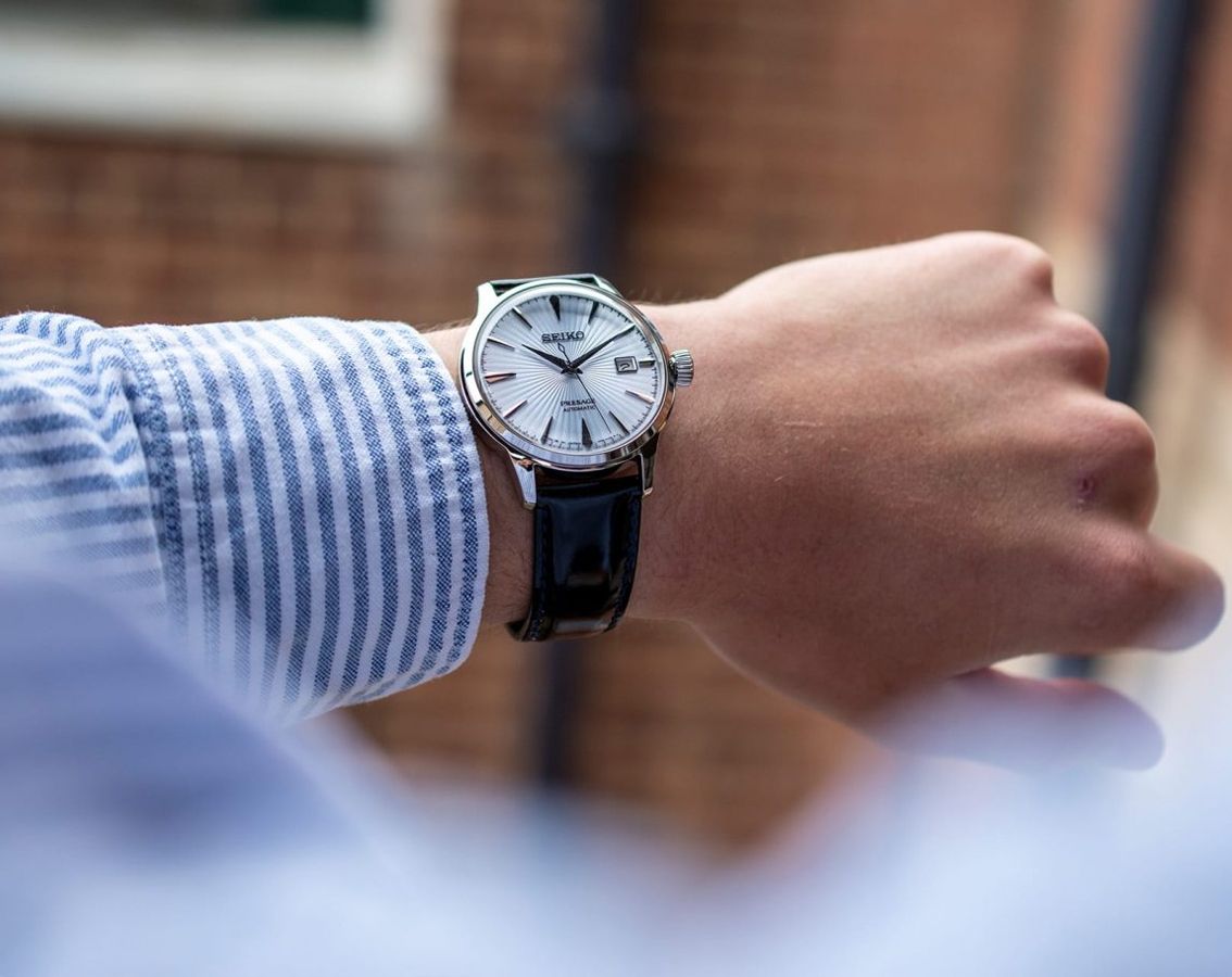 SEIKO Presage Cocktail Time "Sky Diving" cinturino in pelle - Uomo